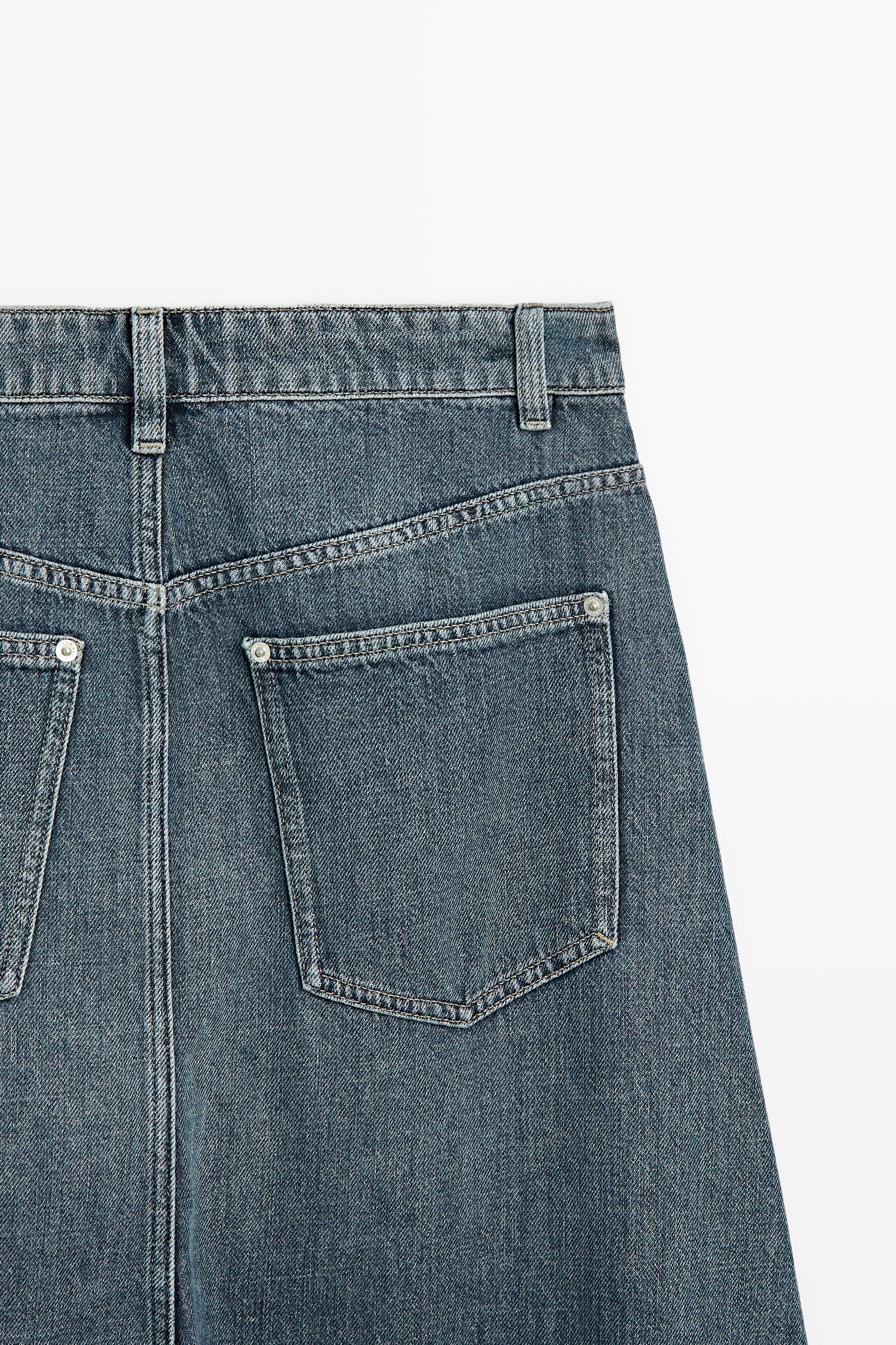 Jupe midi flare en jean